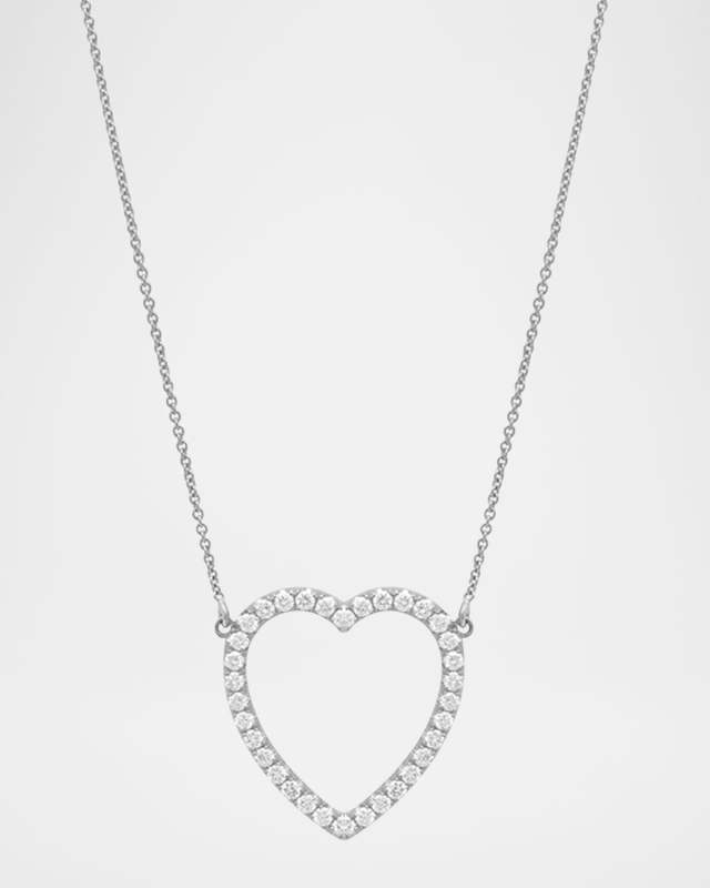 Large Open Heart Diamond Necklace